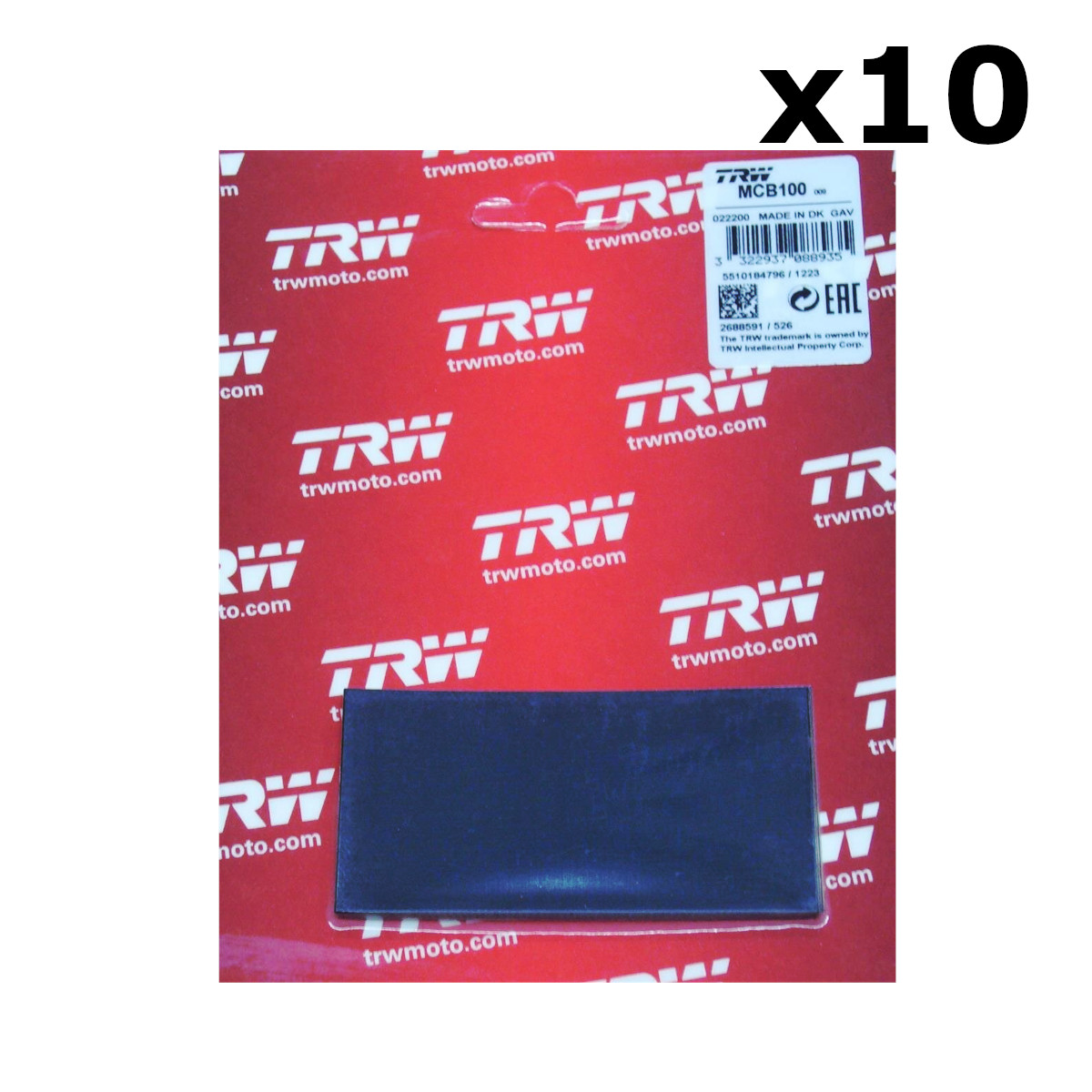 TRW ZF 10 sets of brake pad anti-vibration shims (4 pcs 80x40mm)